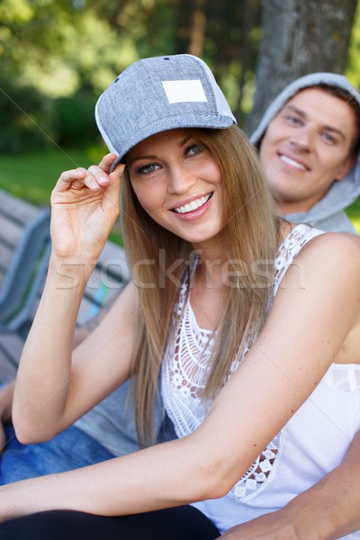 [[stock_photo]]: Jeunes · heureux · souriant · couple · séance