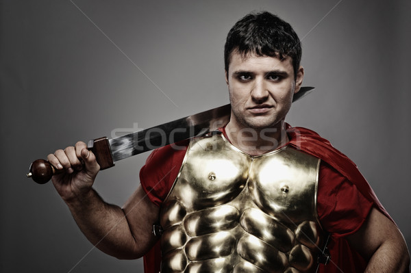 Handsome roman legionary soldier Stock photo © Nejron