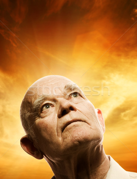Portrait of an elderly man looking up Stock photo © Nejron