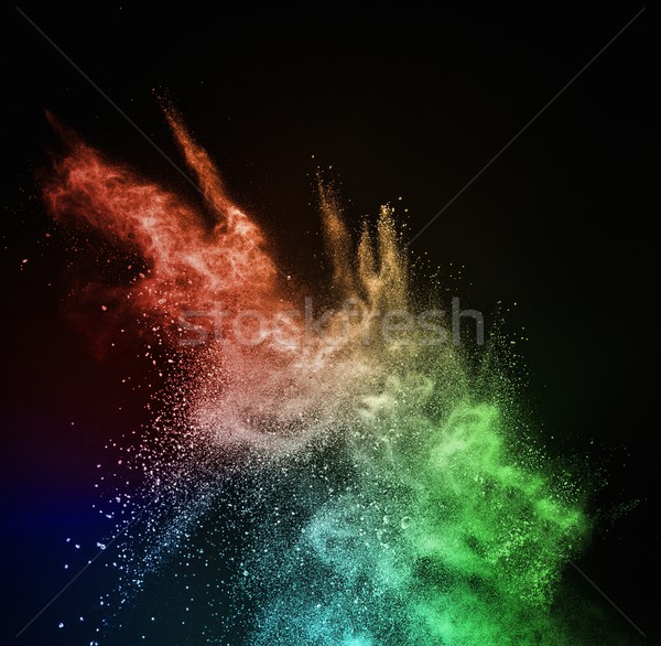Praf izolat negru abstract explozie Imagine de stoc © Nejron