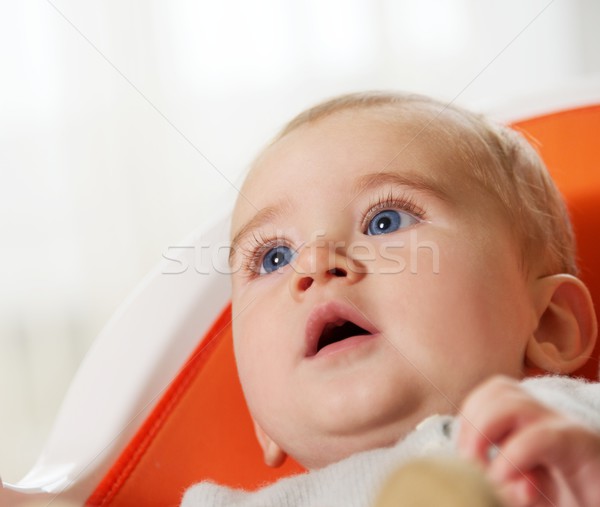 Primer plano hermosa bebé cara ojos fondo Foto stock © Nejron