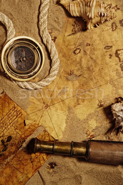 Meer Hintergrund Erde Reise Seil ziehen Stock foto © Nejron