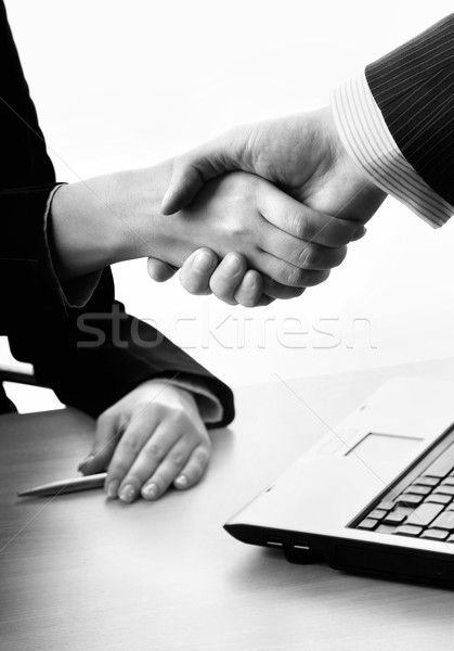 Człowiek biznesu business woman traktat kobieta ręce Zdjęcia stock © Nejron