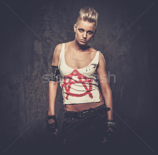 Punk ragazza faccia guerra rock giovani Foto d'archivio © Nejron