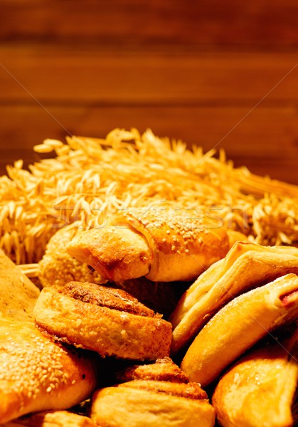 Basket with homemade baked goods on a table Stock photo © Nejron