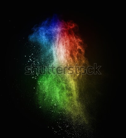 Stok fotoğraf: Renkli · toz · yalıtılmış · siyah · soyut · patlama