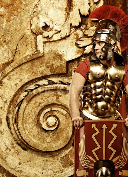 Antigo romano soldado abstrato parede metal Foto stock © Nejron