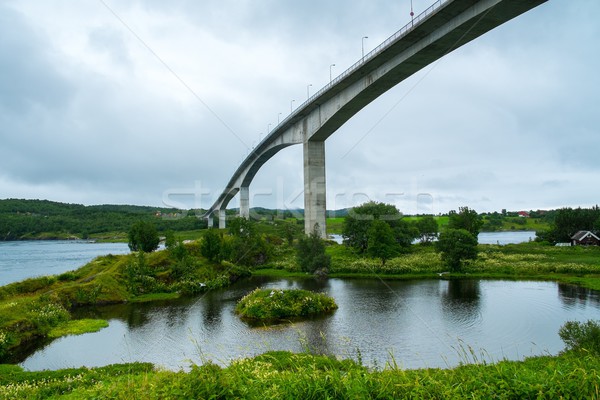 Saltstraumen Bridge on Norwegian County Road  near Bodo Stock photo © Nejron