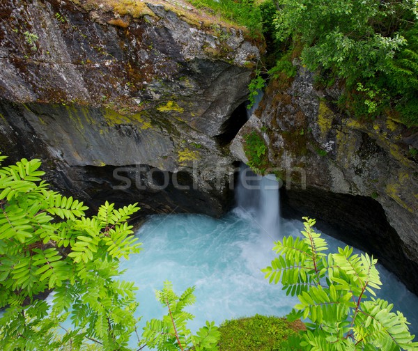 Faible cascade eau feuille montagne Voyage [[stock_photo]] © Nejron