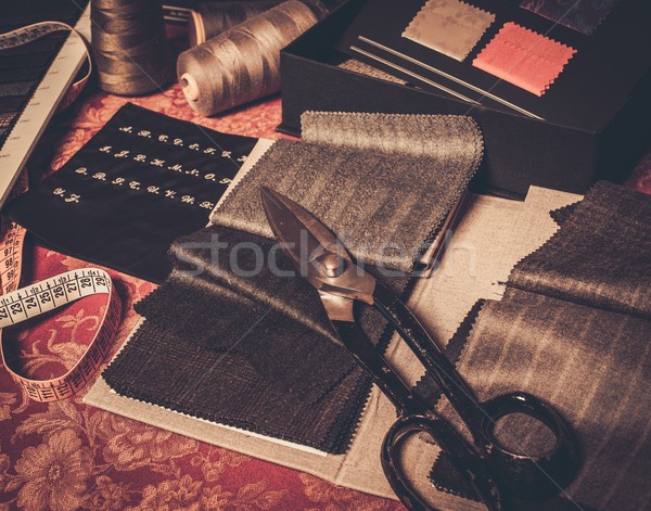 Cloth samples for custom made suits and jackets  Stock photo © Nejron