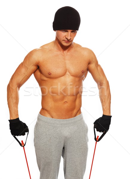 Homem bonito corpo musculoso fitness exercer saúde ginásio Foto stock © Nejron
