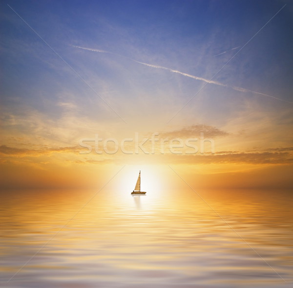 Frumos mare scenic nori soare apus Imagine de stoc © Nejron