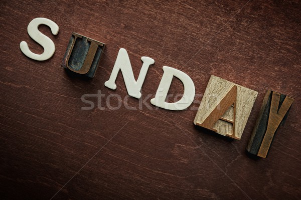 The word sunday written on wooden background Stock photo © Nejron