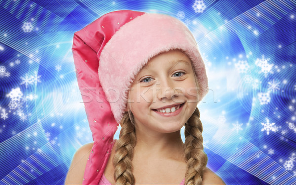 Stock photo: Portrait of a little christmas girl 

