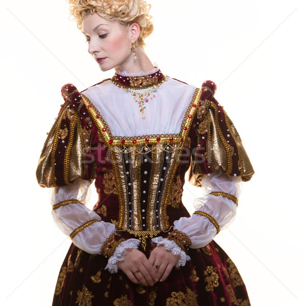 Haughty queen in royal dress isolated on white Stock photo © Nejron