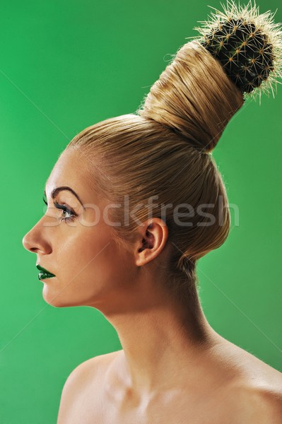Woman with cactus in her hair  Stock photo © Nejron