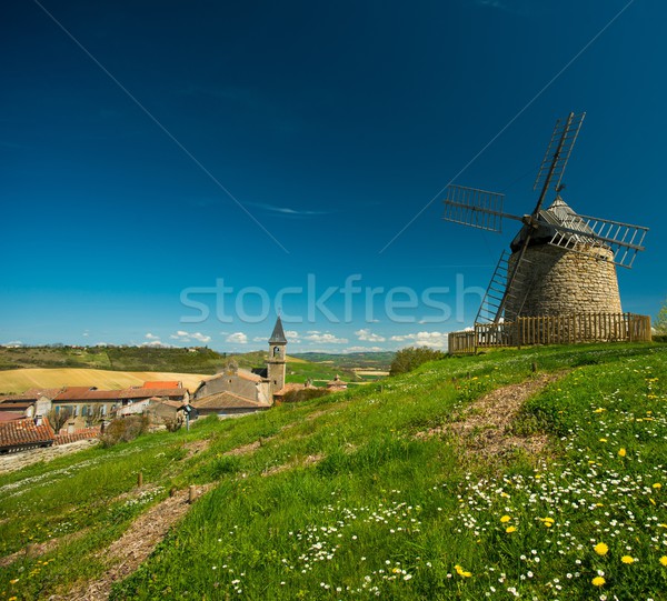 Old windmill in front of Lautrec village, France  Stock photo © Nejron