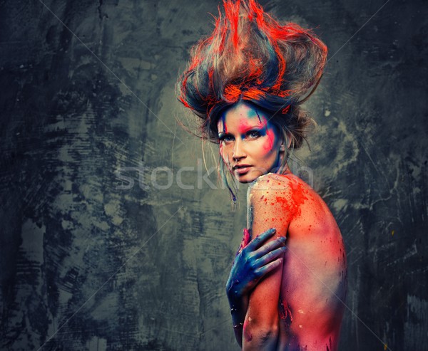 Jeune femme muse Creative art corporel coiffure femme [[stock_photo]] © Nejron