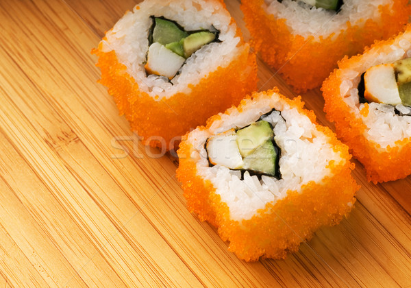 California futomaki sushi on bamboo plate Stock photo © Nejron