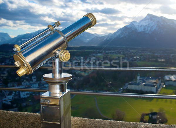 Teleskop Beobachtung Stadt Gebäude Bau Berg Stock foto © Nejron
