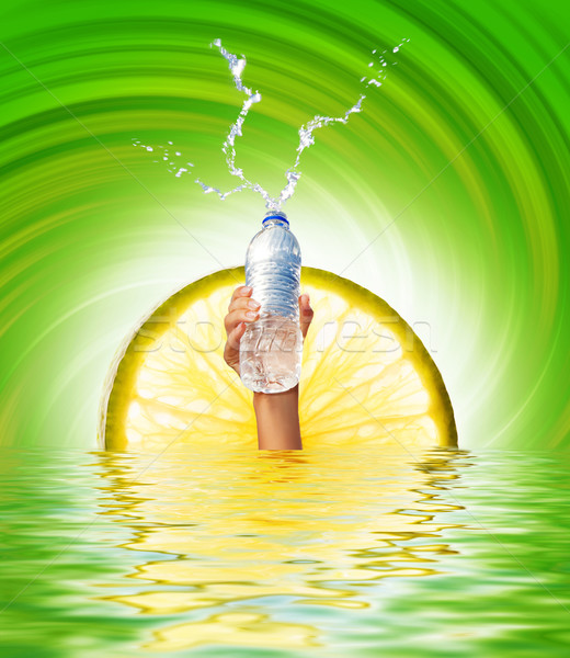 Human hand holding a bottle of water Stock photo © Nejron