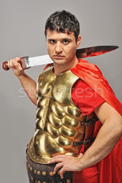 Handsome roman legionary soldier Stock photo © Nejron