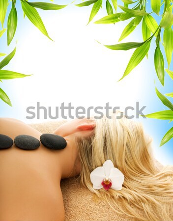 Masażu hot wulkaniczny kamienie ciało włosy Zdjęcia stock © Nejron
