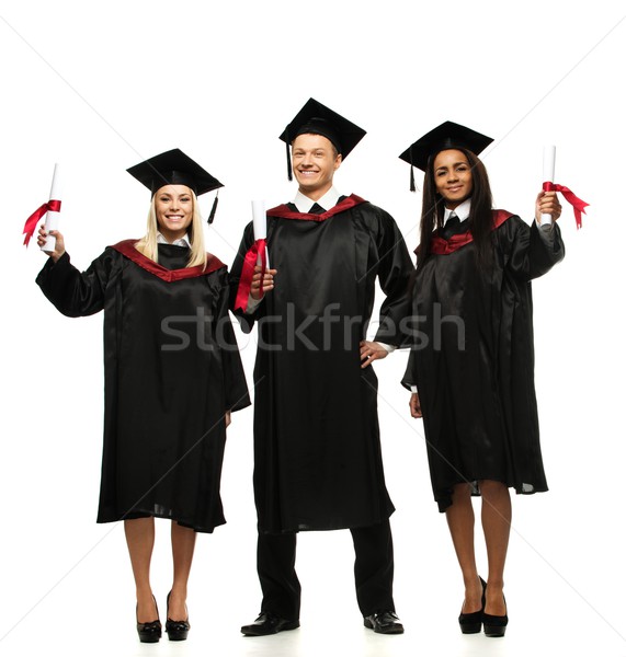 Multi ethnic group of graduated young students isolated on white Stock photo © Nejron