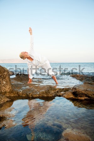 красивой йога осуществлять улице женщину Сток-фото © Nejron