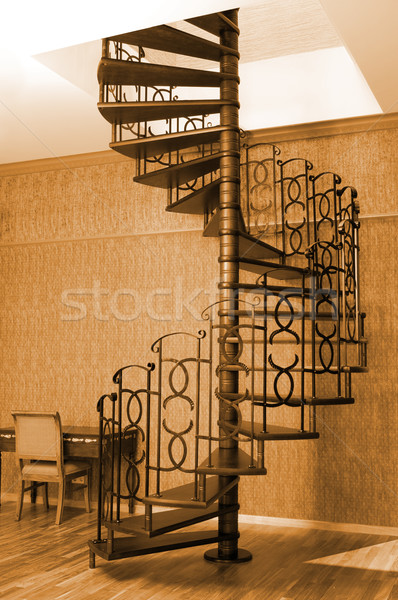 Spiraal trap vintage stijl foto oude Stockfoto © Nejron