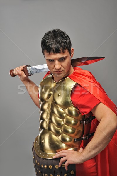 Handsome roman legionary soldier Stock photo © Nejron