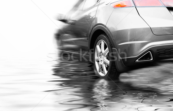 Sport car in rendered water Stock photo © Nejron