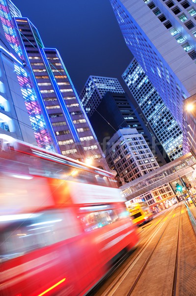  Fast moving bus at night 
 Stock photo © Nejron