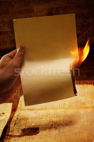 Lettura fuoco abstract sfondo lettera Foto d'archivio © Nejron
