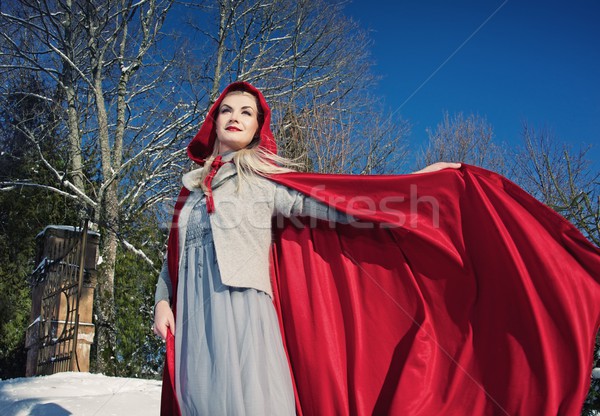 Red Hood with a waving cloak Stock photo © Nejron