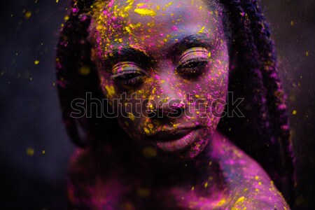Portrait of a mysterious woman with artistic make-up on her body Stock photo © Nejron