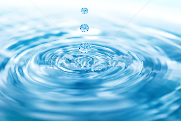 Foto stock: Gotas · caer · azul · gotas · de · agua · agua · resumen