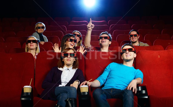 Group of people in 3D glasses watching movie in cinema Stock photo © Nejron