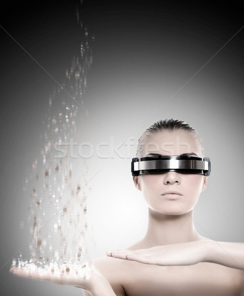 Feminino robô nanotecnologia mulher menina cara Foto stock © Nejron
