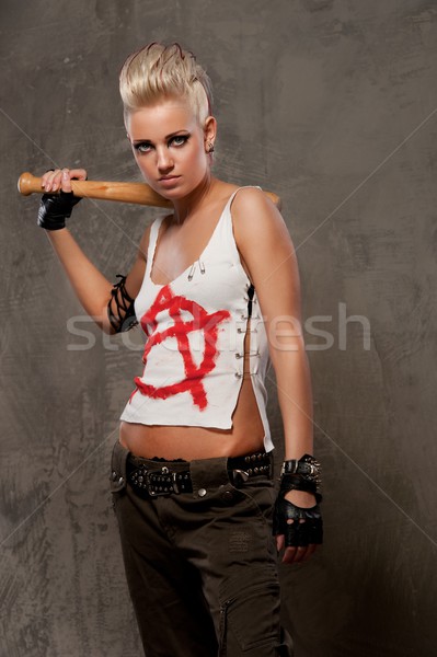 Punk girl with a bat Stock photo © Nejron