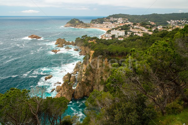 View over Tossa de Mar town on Costa Brava, Spain Stock photo © Nejron