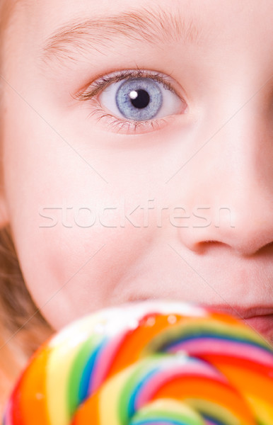 Stockfoto: Perfect · Blauw · oog · vrouw · voedsel