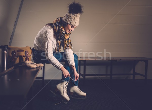 少女 スケート ロッカールーム 女性 スポーツ ストックフォト © Nejron