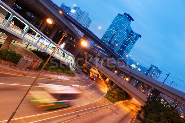 Fast moving bus at night Stock photo © Nejron