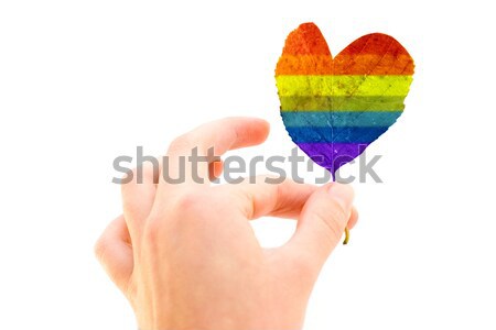 Hand with a colorful leaf Stock photo © Nejron