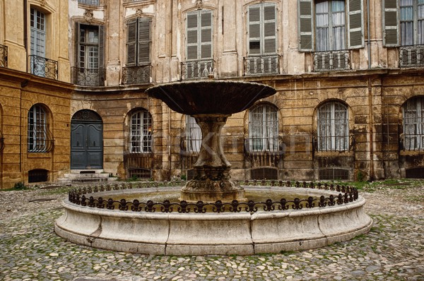 Fountain on Albertas square, Aix-en-Provence, France. Stock photo © Nejron