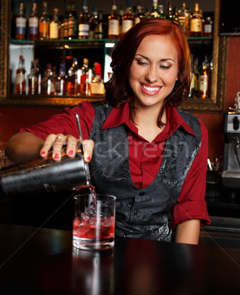 Stockfoto: Mooie · cocktail · vrouw · meisje