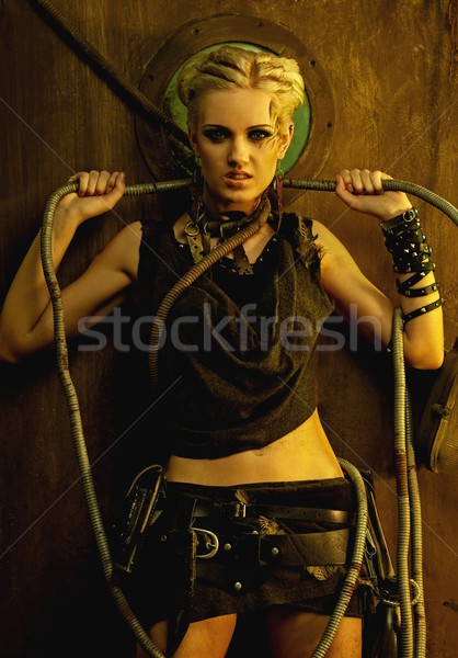 Blond girl in a bunker Stock photo © Nejron