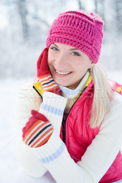 Foto stock: Bastante · invierno · mujer · cara · moda