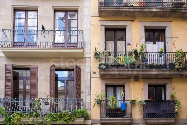 Building facade with beautiful balconies  Stock photo © Nejron
